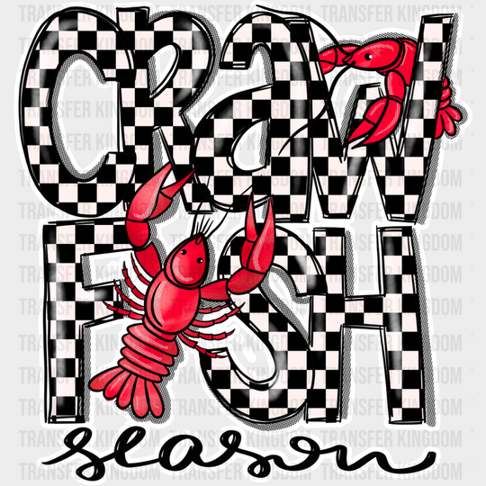 Crawfish Season Checkered Design - Dtf Transfer Unisex S & M (10’’) / Light Color See Imaging