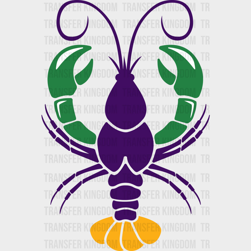 Crayfish Green Purple Yellow - Mardi Gras DTF Transfers