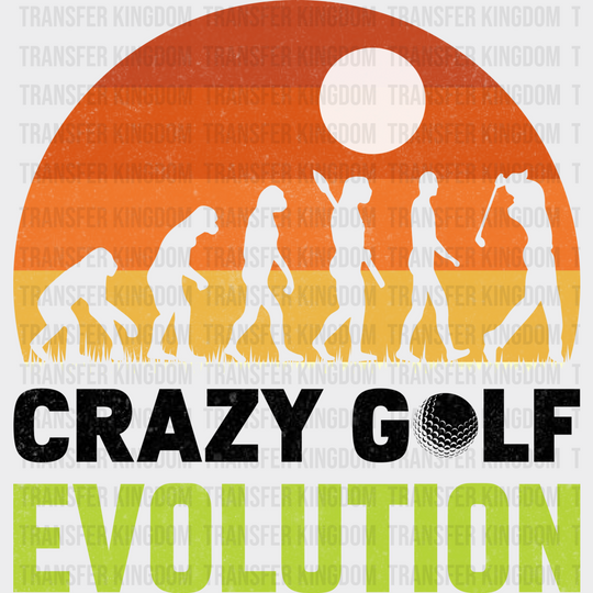 Crazy Golf Evolution - Dtf Heat Transfer Unisex S & M (10’’) / Dark Color Design (See Imaging)