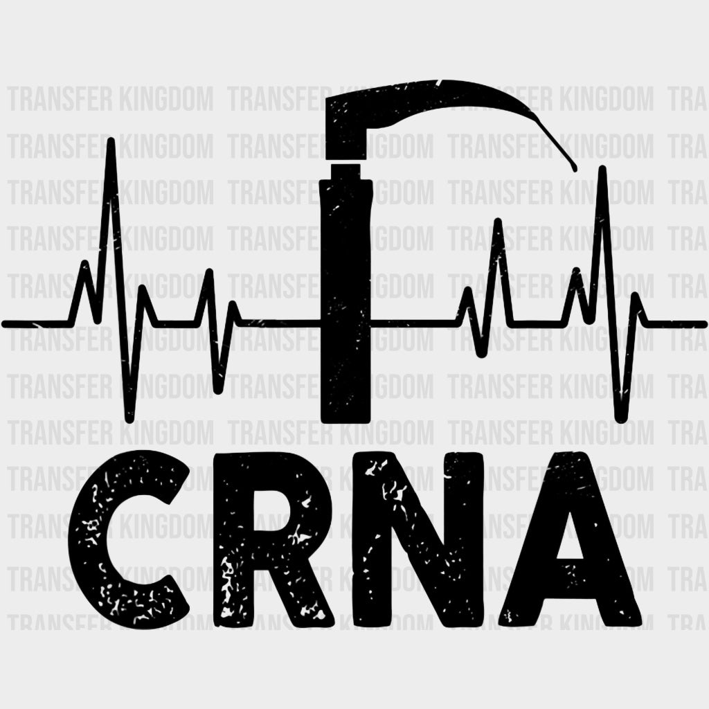CRNA Tube B&W - CRNA Nurse DTF Transfers Adult Unisex - S & M (10’’) / Dark Color Design (See Imaging)