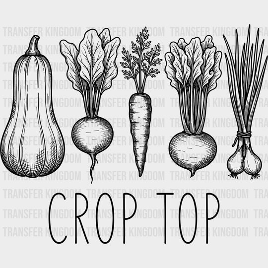 Crop Top - Gardening DTF Transfers - Adult Unisex - S & M (10’’) / Dark Color Design (See Imaging)