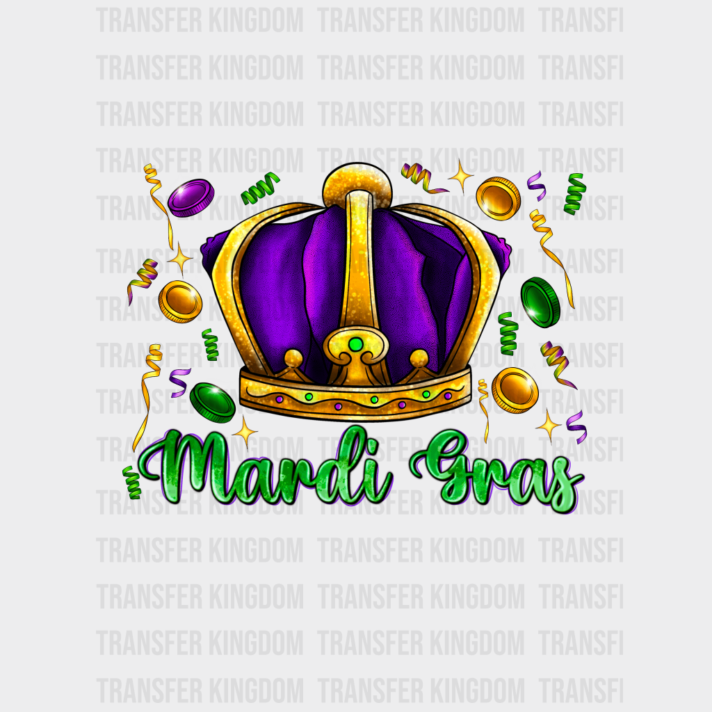 Crown Mardi Gras Design- Dtf Heat Transfer