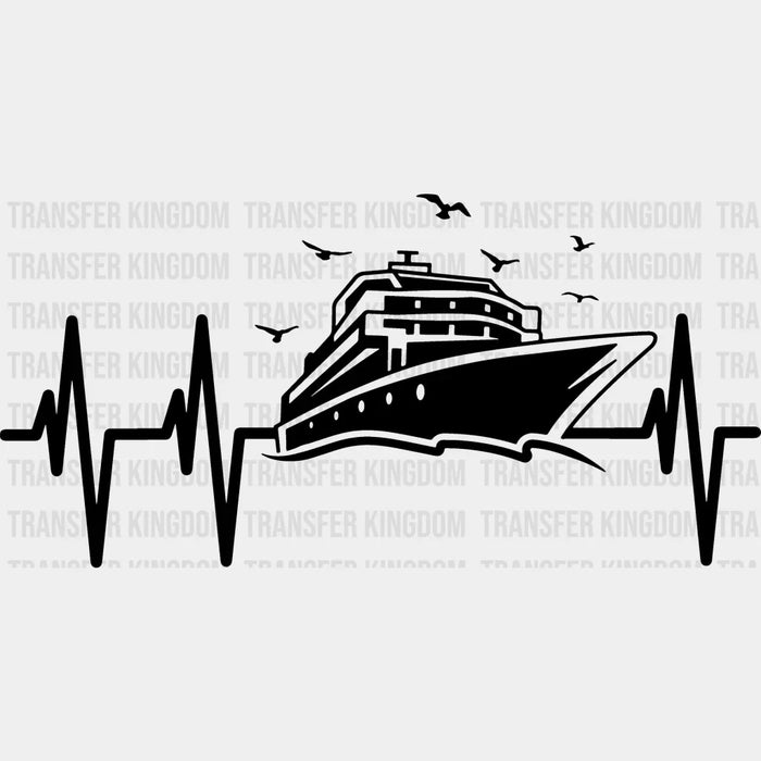 Cruise Ship Heartbeat Design - Family Cruise DTF heat transfer