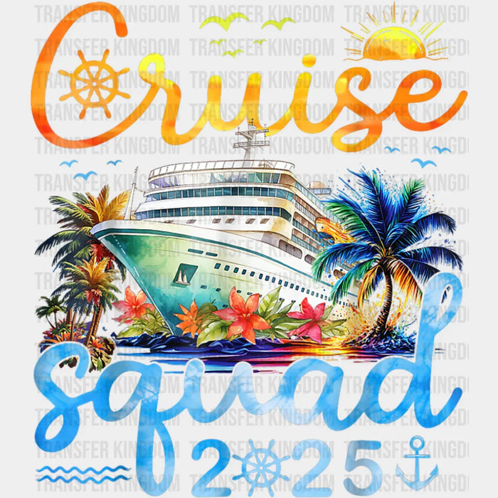 Cruise Squad 2025 Yellow & Blue - Vacation DTF Transfer