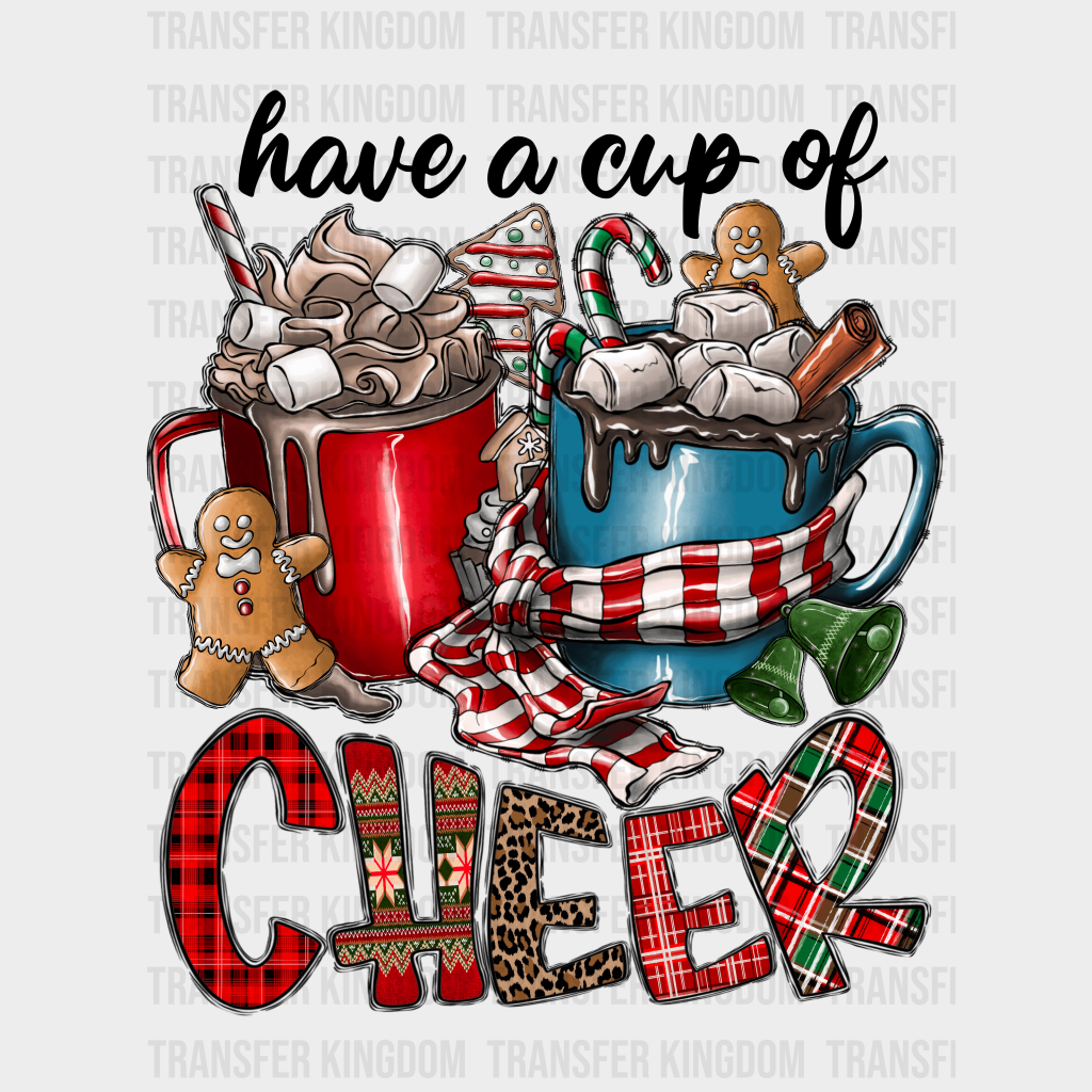 Cup Of Cheer Christmas Design - Dtf Heat Transfer