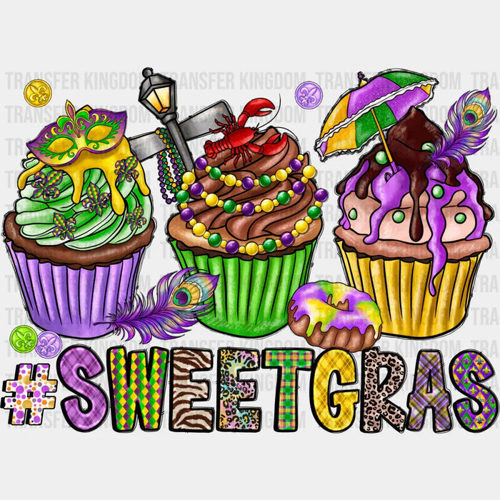 Cupcakes SweetGras Mardi Gras Design - Mardi Gras DTF heat transfer