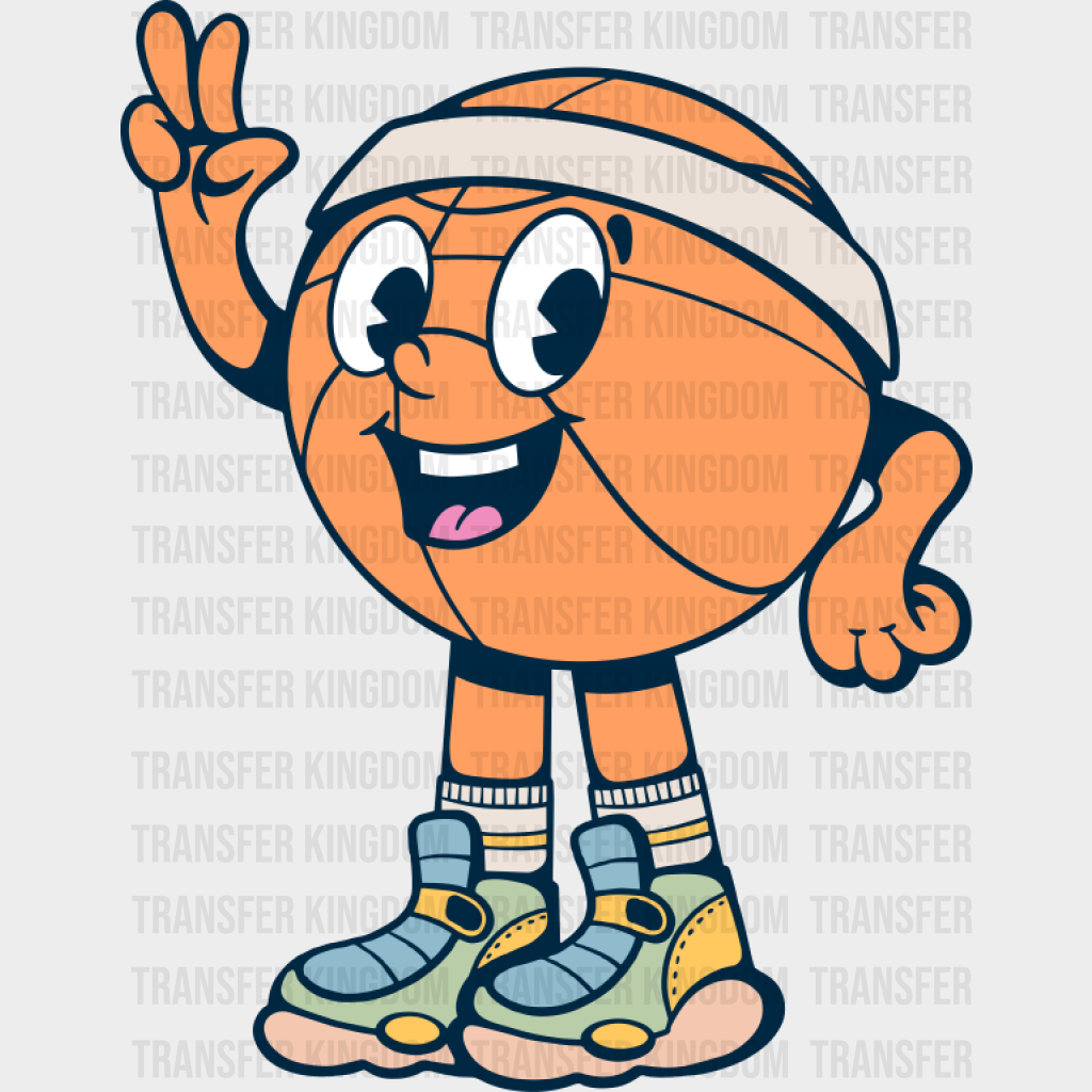 Cute Basketball Peace Sign - Basketball DTF Transfer