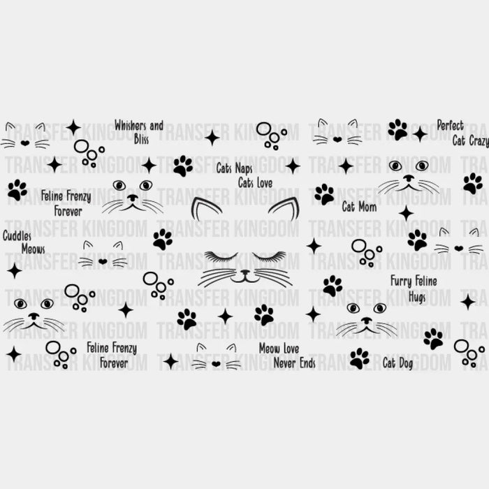 Cute Cat Paw Design - Pets Cup Wrap UV Sticker Permanent UV DTF Decal