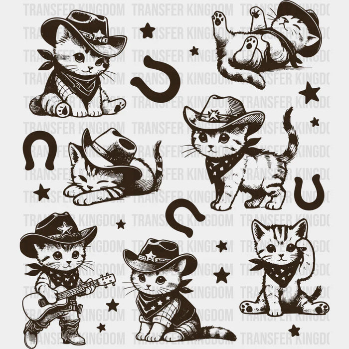 Cute Cats & Horseshoes - Rodeo DTF Transfer