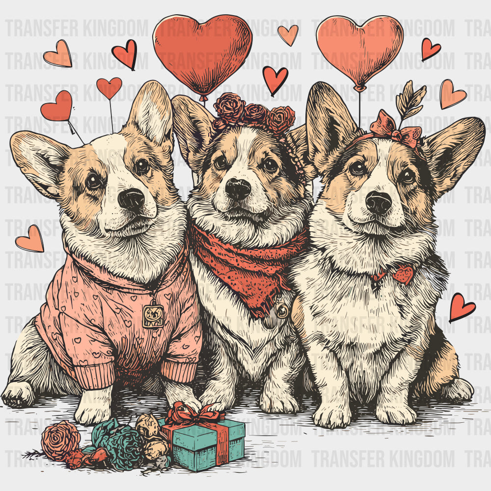 Cute Dogs With Hearts - Valentine's Day DTF Transfers transfer-kingdom