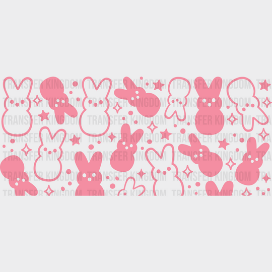 Cute Pink Bunnies - Easter Cup Wrap Uv Sticker Permanent Dtf Decal