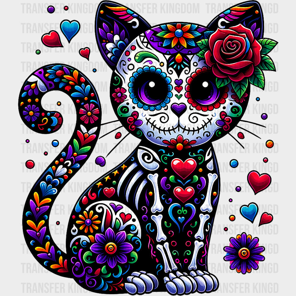 Cute Skull Cat - Day of the Dead DTF Transfers