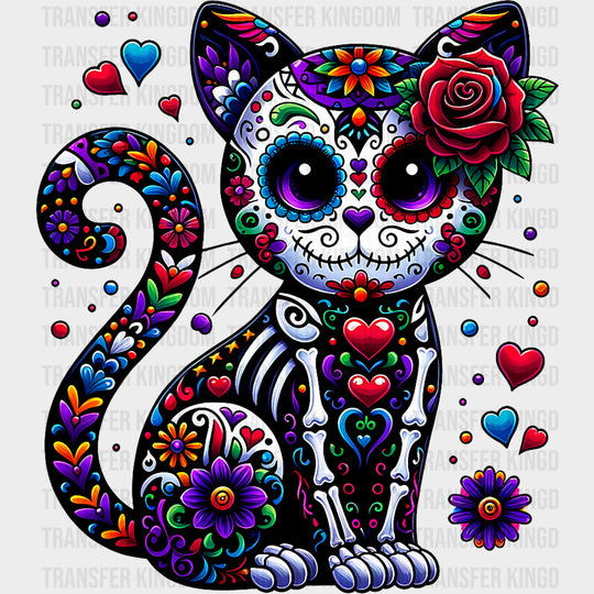 Cute Skull Cat - Day of the Dead DTF Transfers