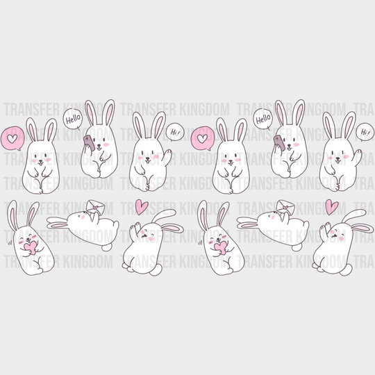 Cute Talking Bunny - Easter Cup Wrap Uv Sticker Permanent Dtf Decal