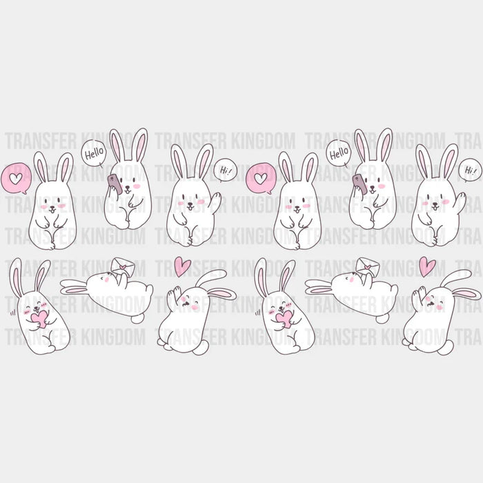 Cute Talking Bunny - Easter Cup Wrap UV Sticker Permanent UV DTF Decal