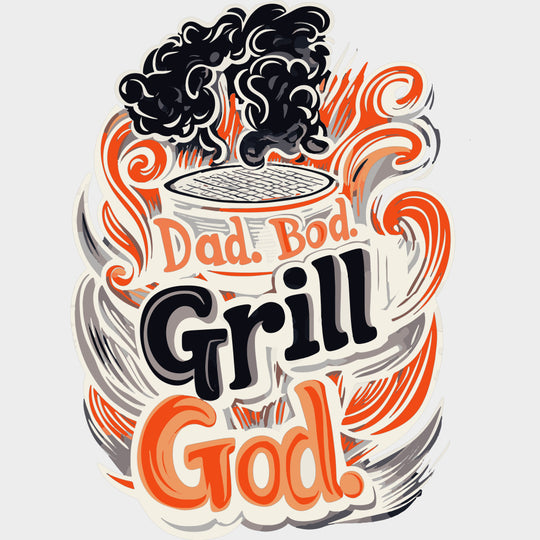 Dad Bod Grill God - BBQ DTF Transfers transfer-kingdom Light Color Design (See Imaging)