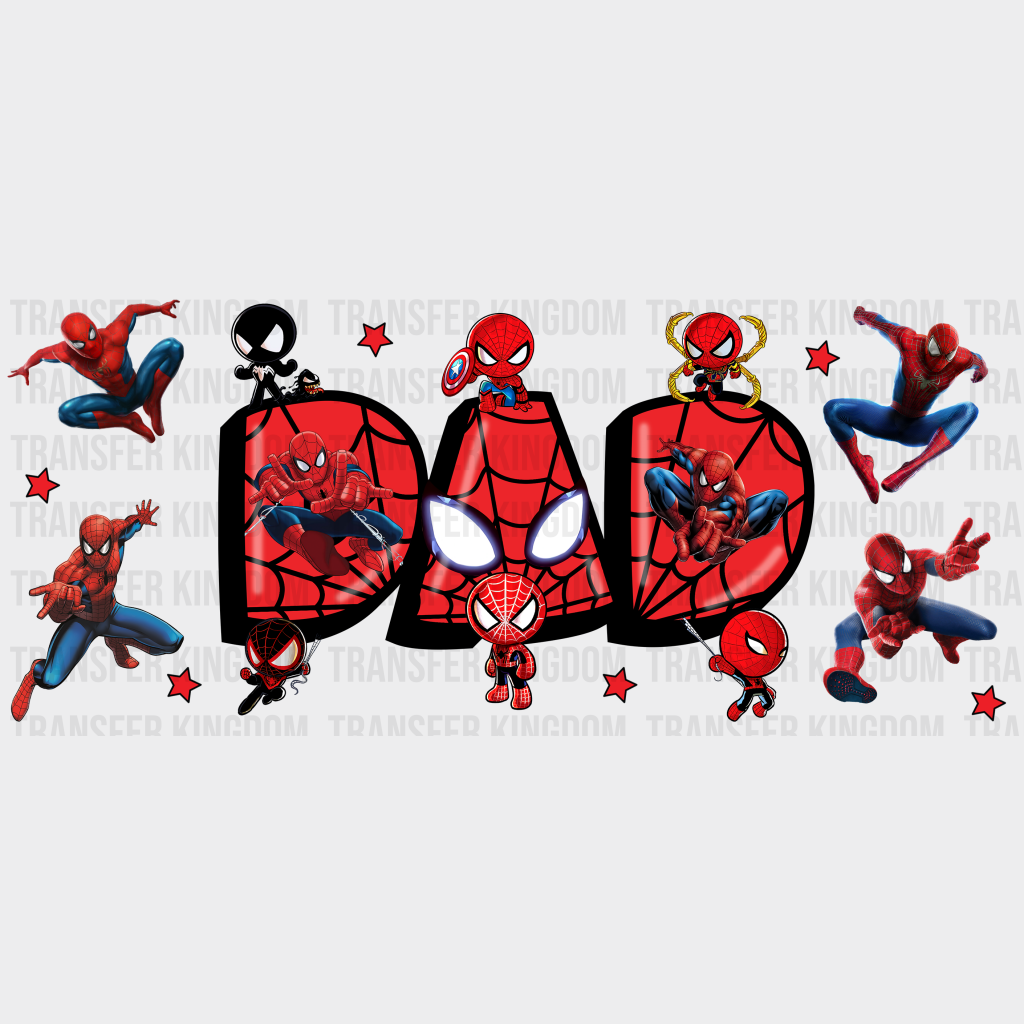 Dad Spider Man Design - Cup Wrap Uv Sticker Permanent Dtf Decal