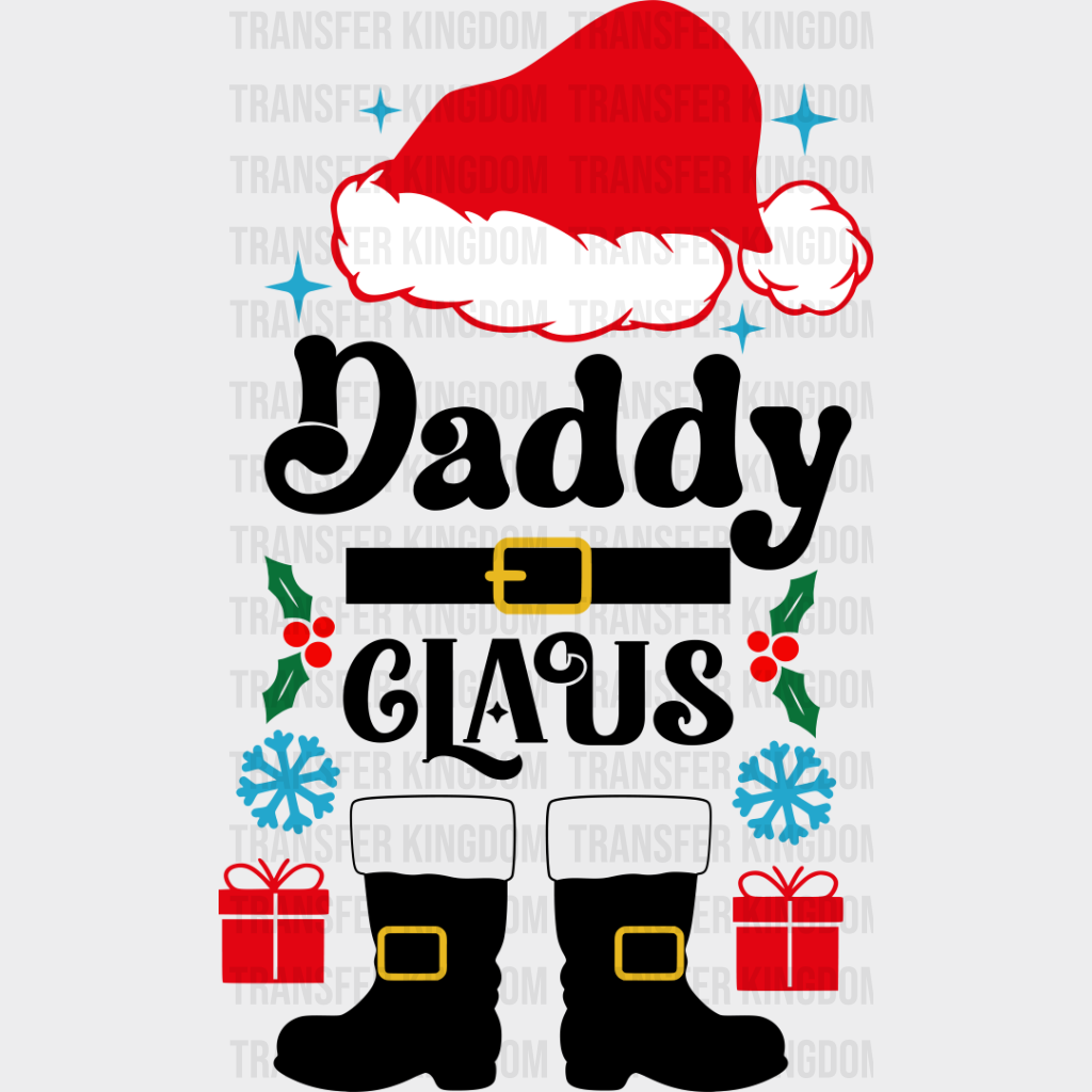 Daddy Claus - Christmas Dtf Transfer Unisex S & M (10’’) / Dark Color Design See Imaging