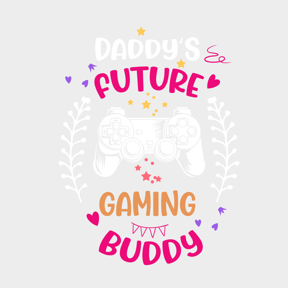 Daddy's Future Gaming Buddy B&W - Baby DTF Transfer transfer-kingdom Light Color Design (See Imaging)