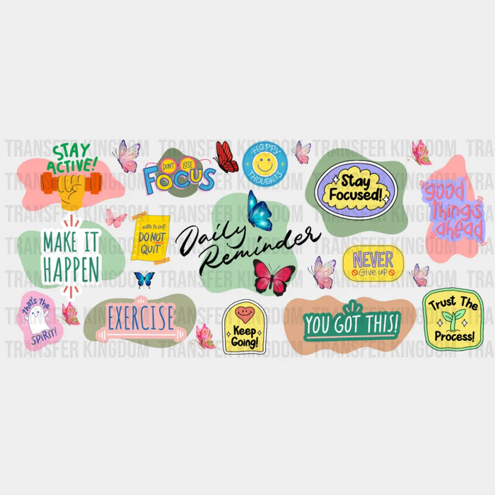 Daily Reminder - Mental Health Cup Wrap UV Sticker Permanent UV DTF Decal
