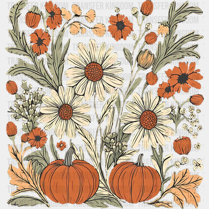 Daisies And Pumpkins - Halloween DTF Transfer