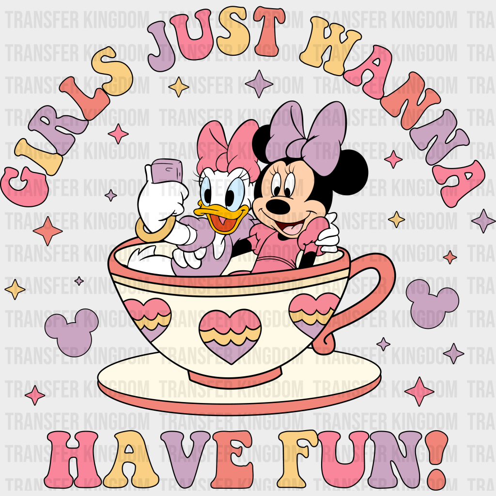 Daisy And Minnie Selfie In A Cup Disney Dtf Transfer