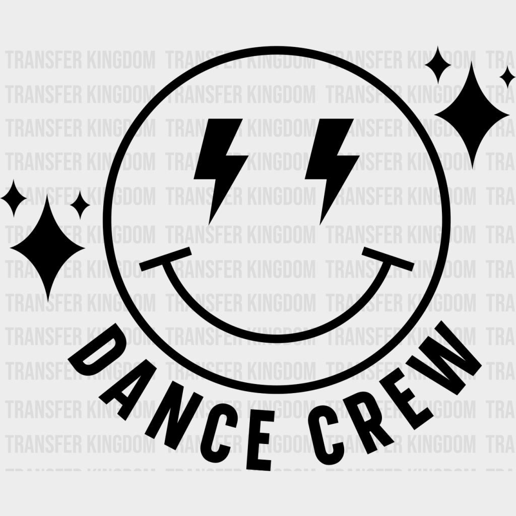 Dance Crew Smiley - Dancing Dtf Heat Transfer Unisex S & M (10’’) / Dark Color Design See Imaging