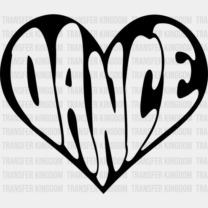 Dance Heart B&W Design - Dancing DTF Heat Transfer