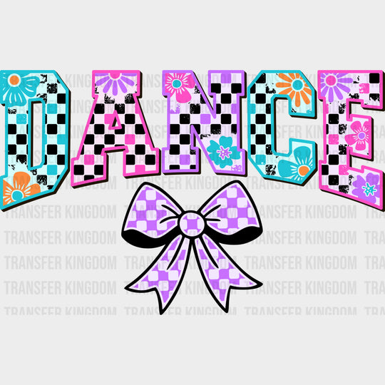 Dance Purple Checkered Ribbon - Dancing DTF Transfers