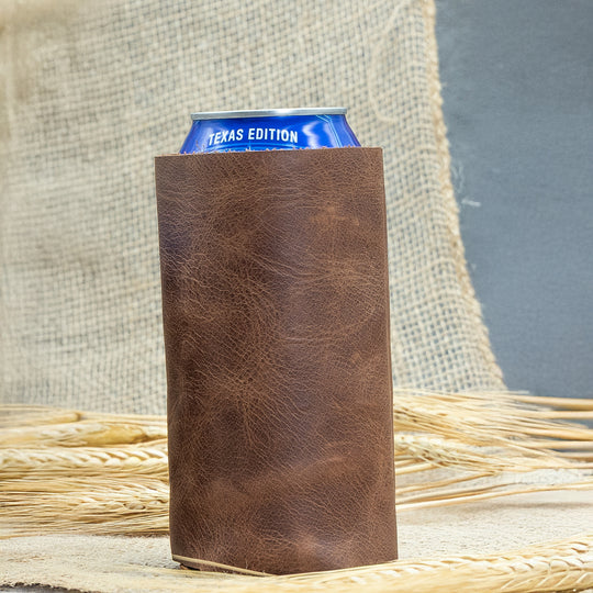 Faux Leather Can Holder – Stylish Drink Sleeve for 12oz and 16oz Cans