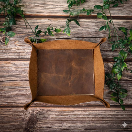 Custom Engraved Leather Tray
