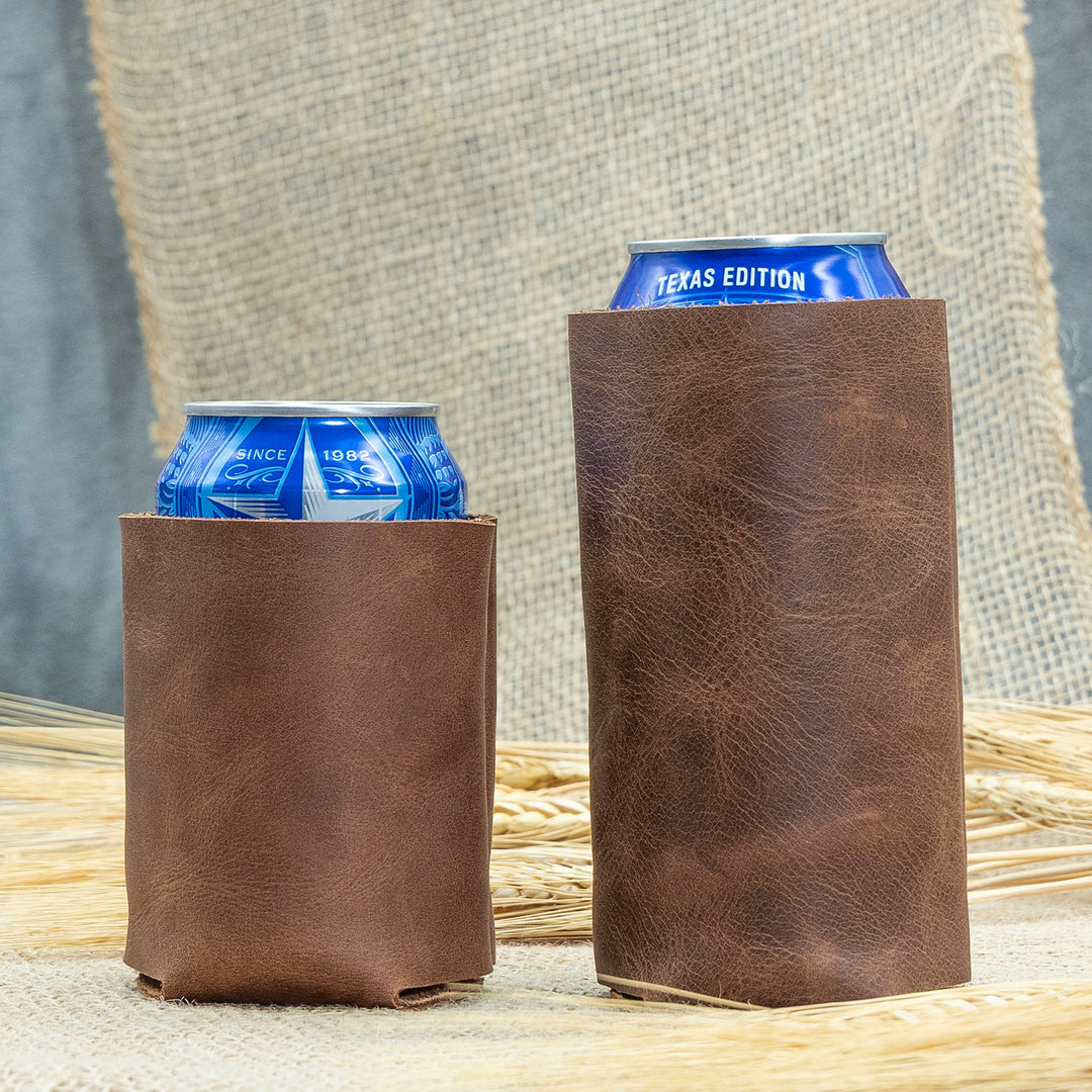 Faux Leather Can Holder – Stylish Drink Sleeve for 12oz and 16oz Cans