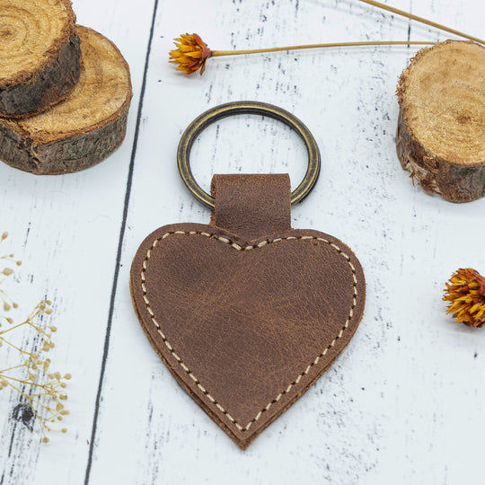 Heart-Shaped Keychain – Faux Leather Key Ring in Multiple Colors