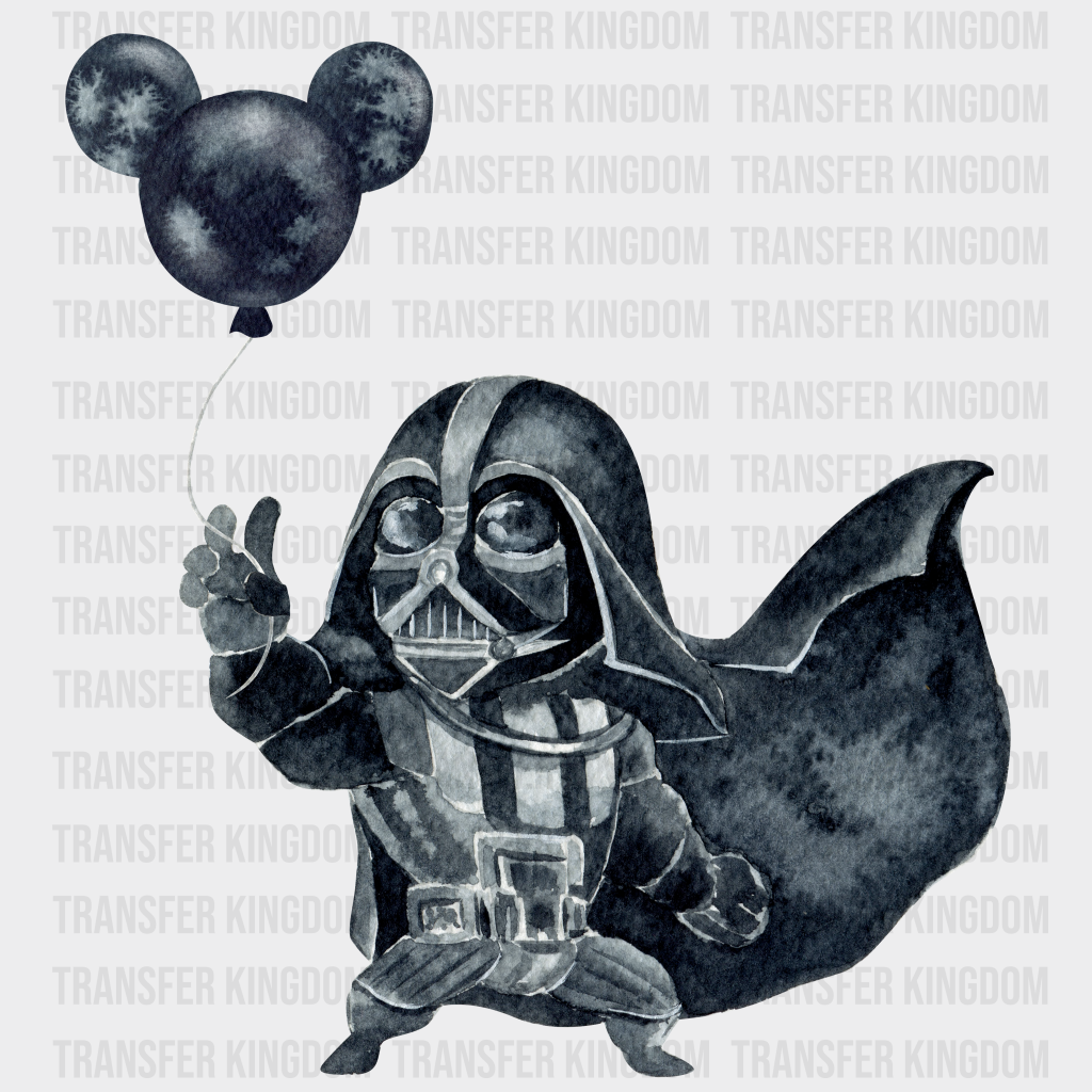 Darth Vader With Disney Balloon Watercolor Design - Dtf Heat Transfer Unisex S & M ( 10 )