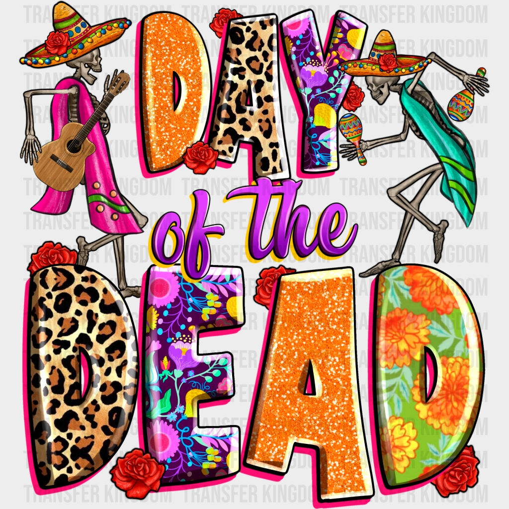 Day Of The Dead Skeletons - Dtf Heat Transfer