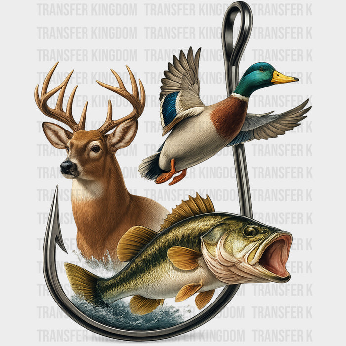 Deer, Mallard, Largemouth Bass - Hunting DTF Transfers