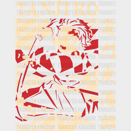 Demon Slayer Tanjiro Kamado Red - Anime DTF Transfer