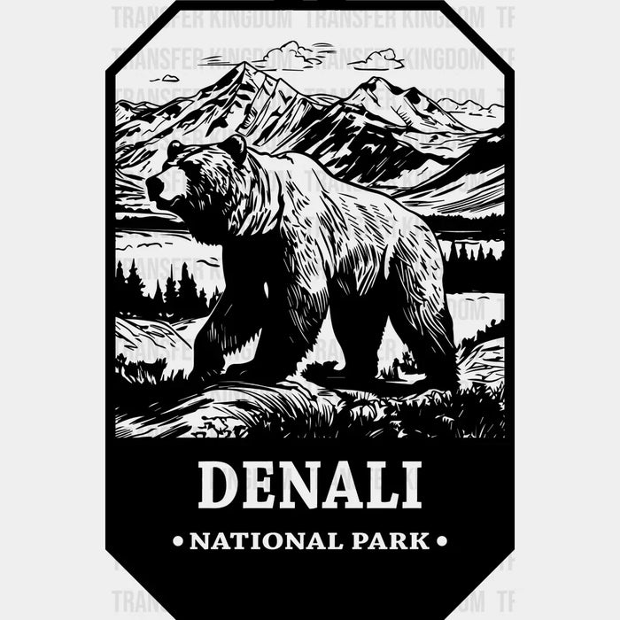 Denali National Park Black And White Design - National Parks DTF Transfers