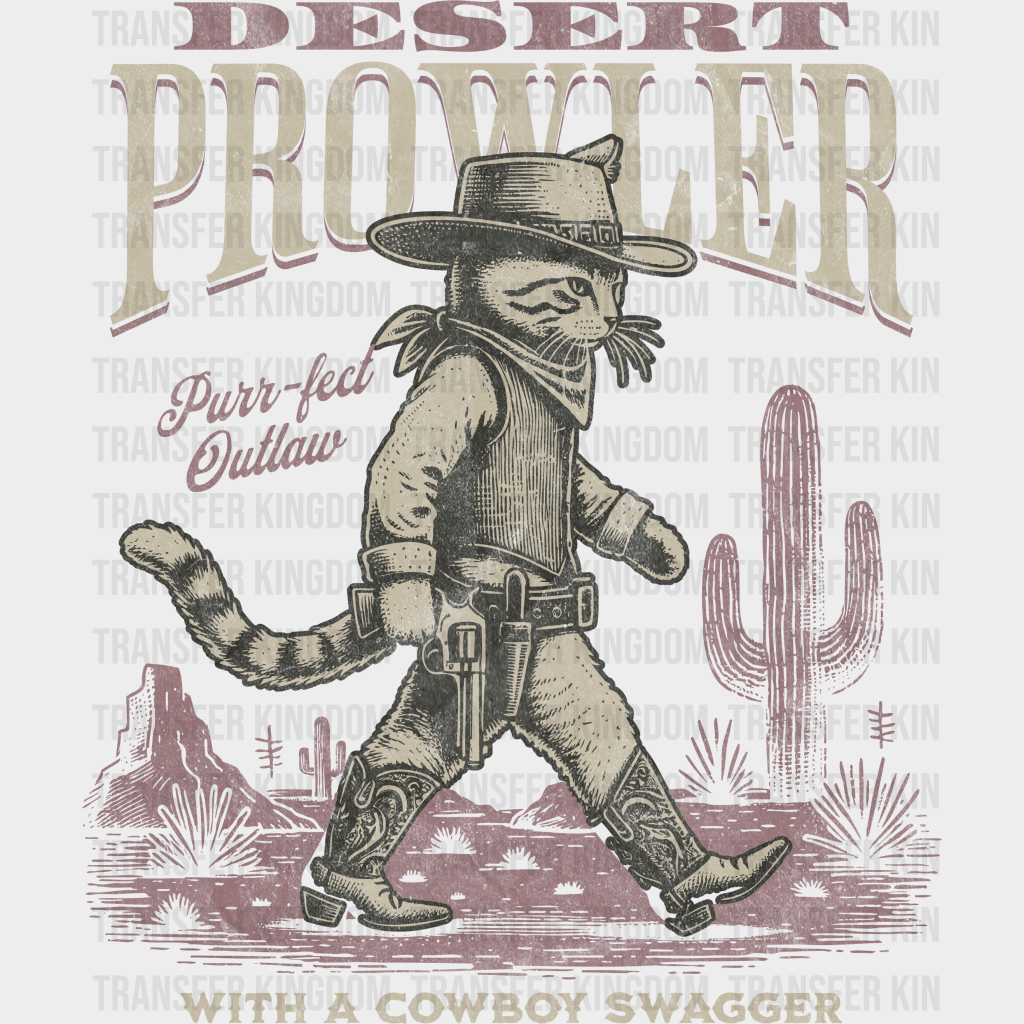 Desert Prowler With A Cowboy Swagger - Rodeo Dtf Transfers