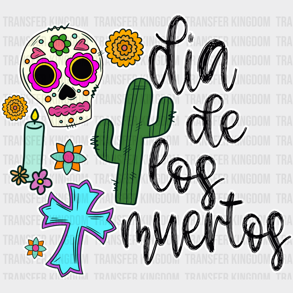 Dia De Los Muertos Doodles - Day Of The Dead Dtf Heat Transfer Unisex S & M (10’) / Light Color