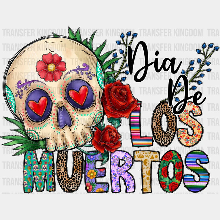 Dia De Los Muertos Heart Eye Skull - Day Of The Dead DTF heat transfer