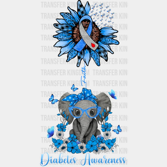 Diabetes Awareness Elephant Design - Diabetes DTF heat transfer