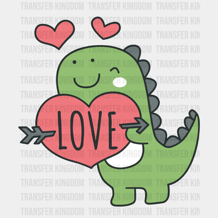 Dino Love Valentine's Day Design - DTF heat transfer