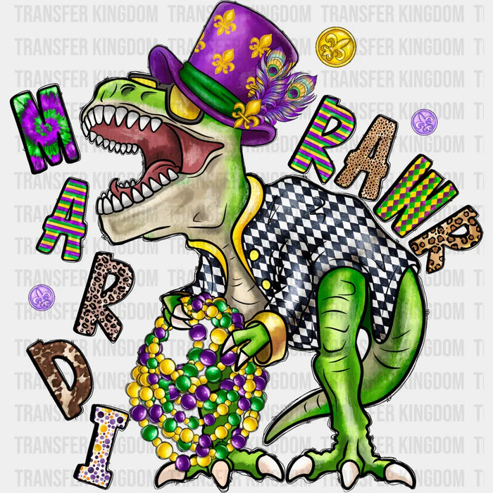 Dinosaur Rawr Mardi Gras Design - Mardi Gras DTF heat transfer