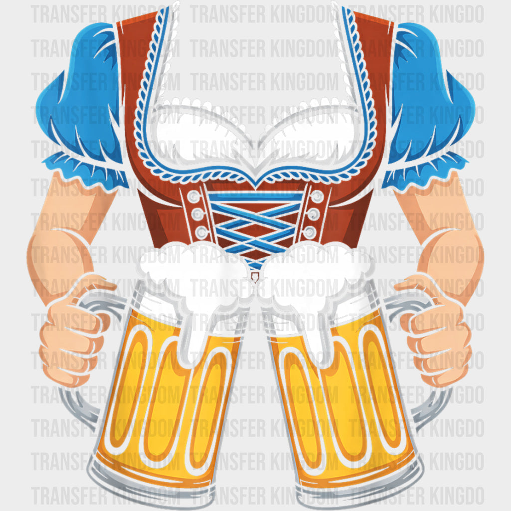 Dirndl Lady Serving Beers - Oktoberfest DTF Transfers