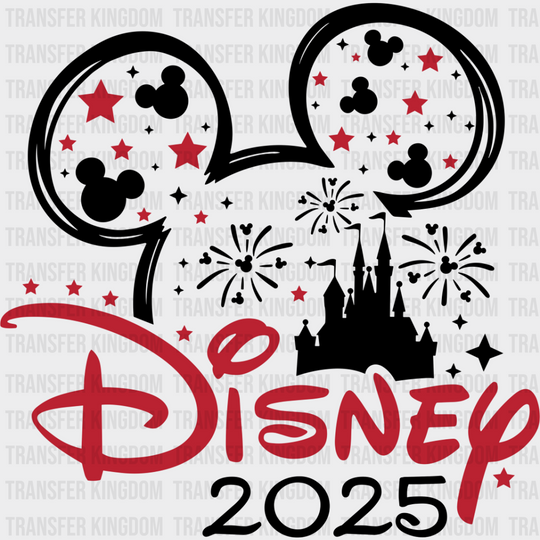 Disney 2025 Mickey And Minnie - Iron On Dtf Transfer Unisex S & M (10’’) / Dark Color Design