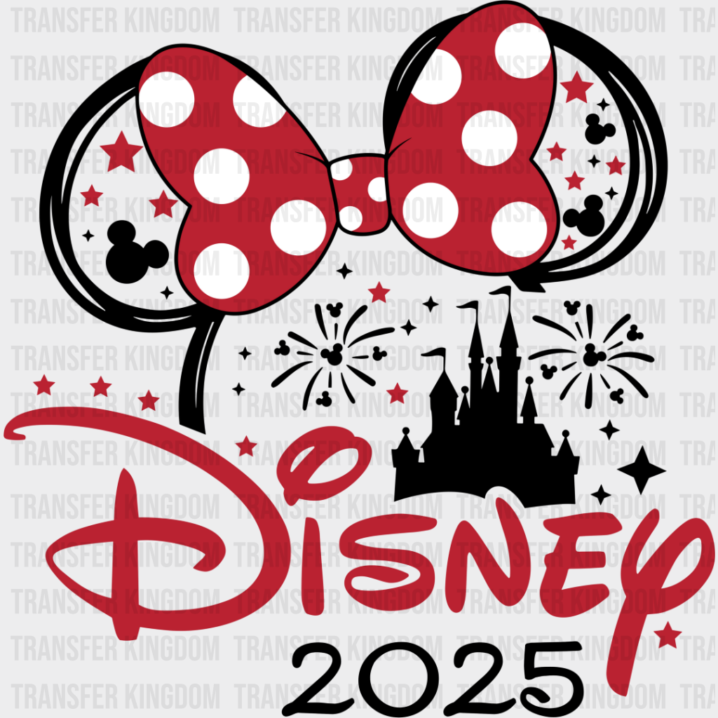 Disney 2025 Mickey And Minnie - Iron On Dtf Transfer Unisex S & M (10’’) / Dark Color Design