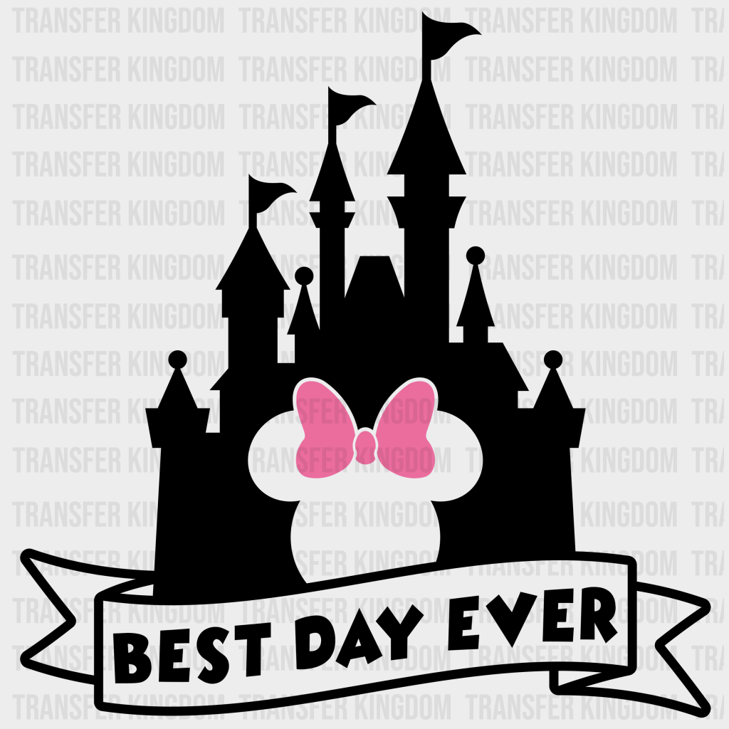 Disney Castle Best Day Ever Mickey And Minnie Design - Dtf Heat Transfer Unisex S & M ( 10 ) / Dark