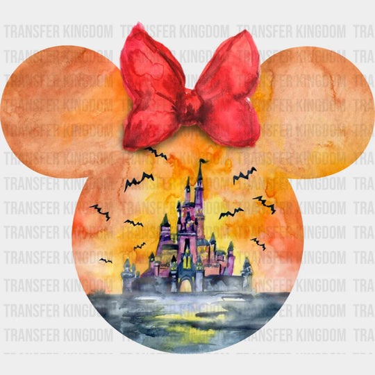 Disney Castle Mickey And Minnie Head Design - Dtf Heat Transfer