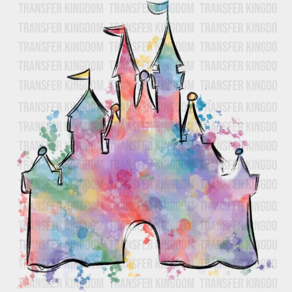 Disney Castle Watercolor Design - Dtf Heat Transfer